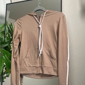 Fashion Nova Taupe Sporty Zip Up